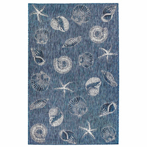 Liora Manne Carmel Shells Indoor Outdoor Area Rug Navy