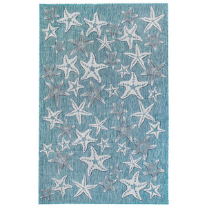 Liora Manne Carmel Starfish Indoor Outdoor Area Rug Aqua