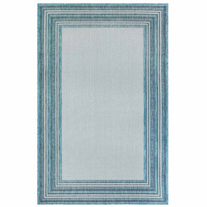 Liora Manne Carmel Multi Border Indoor Outdoor Area Rug Aqua