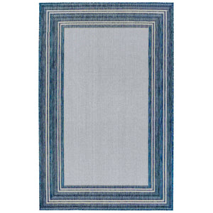 Liora Manne Carmel Multi Border Indoor Outdoor Area Rug Navy