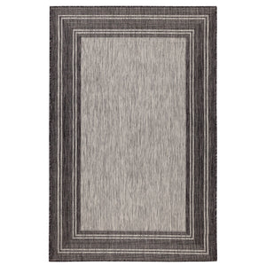 Liora Manne Carmel Multi Border Indoor Outdoor Area Rug Black