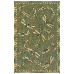 Liora Manne Carmel Dragonfly Indoor Outdoor Area Rug Green