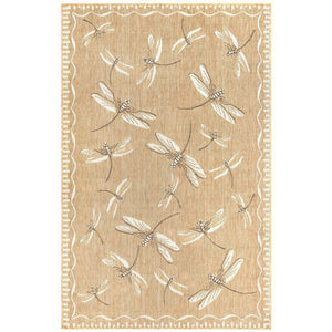 Liora Manne Carmel Dragonfly Indoor Outdoor Area Rug Sand