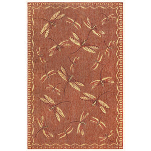 Liora Manne Carmel Dragonfly Indoor Outdoor Area Rug Red