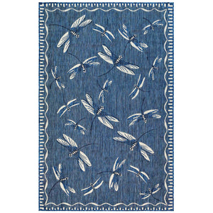 Liora Manne Carmel Dragonfly Indoor Outdoor Area Rug Navy