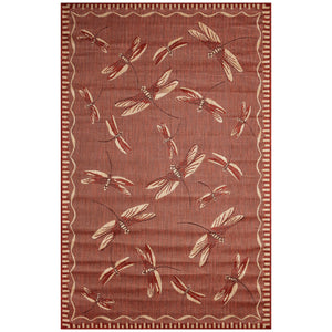 Liora Manne Carmel Dragonfly Indoor Outdoor Area Rug Chili