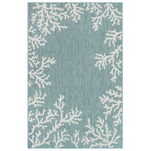 Load image into Gallery viewer, Liora Manne Carmel Coral Border Indoor Outdoor Area Rug Aqua