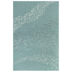 Liora Manne Carmel School Of Fish Indoor Outdoor Area Rug Aqua