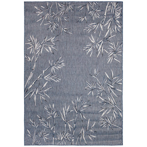 Liora Manne Carmel Bamboo Border Indoor Outdoor Area Rug Navy