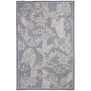 Liora Manne Carmel Collage Indoor Outdoor Area Rug Navy