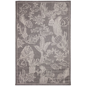 Liora Manne Carmel Collage Indoor Outdoor Area Rug Black