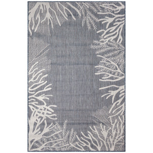 Liora Manne Carmel Reef Border Indoor Outdoor Area Rug Navy