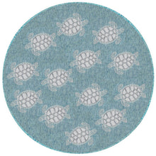 Load image into Gallery viewer, Liora Manne Carmel Seaturtles Indoor Outdoor Area Rug Aqua