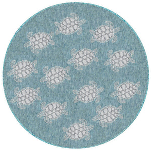 Liora Manne Carmel Seaturtles Indoor Outdoor Area Rug Aqua