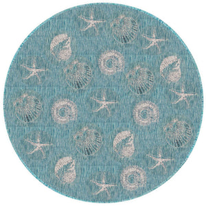 Liora Manne Carmel Shells Indoor Outdoor Area Rug Aqua