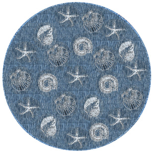 Liora Manne Carmel Shells Indoor Outdoor Area Rug Navy