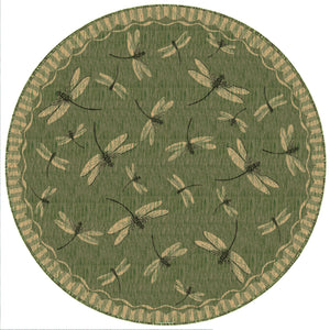 Liora Manne Carmel Dragonfly Indoor Outdoor Area Rug Green