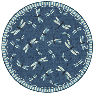 Liora Manne Carmel Dragonfly Indoor Outdoor Area Rug Navy