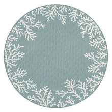 Load image into Gallery viewer, Liora Manne Carmel Coral Border Indoor Outdoor Area Rug Aqua