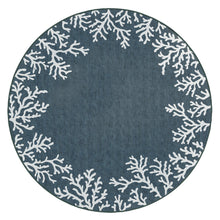 Load image into Gallery viewer, Liora Manne Carmel Coral Border Indoor Outdoor Area Rug Navy