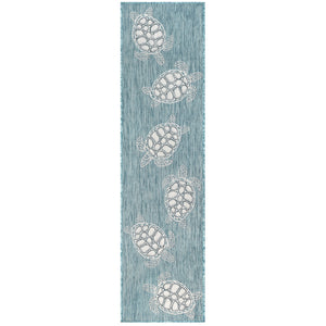 Liora Manne Carmel Seaturtles Indoor Outdoor Area Rug Aqua