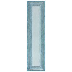 Liora Manne Carmel Multi Border Indoor Outdoor Area Rug Aqua