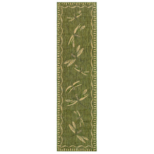 Liora Manne Carmel Dragonfly Indoor Outdoor Area Rug Green