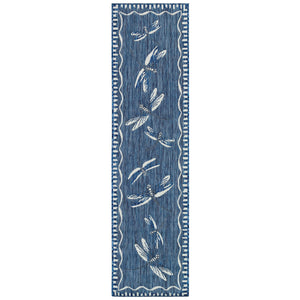 Liora Manne Carmel Dragonfly Indoor Outdoor Area Rug Navy