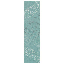 Load image into Gallery viewer, Liora Manne Carmel School Of Fish Indoor Outdoor Area Rug Aqua