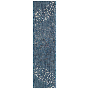 Liora Manne Carmel School Of Fish Indoor Outdoor Area Rug Navy