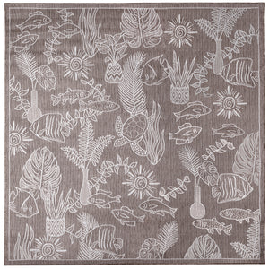 Liora Manne Carmel Collage Indoor Outdoor Area Rug Black