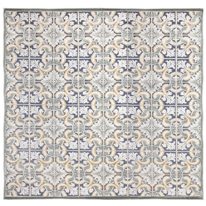 Liora Manne Canyon Floral Tile Indoor Outdoor Area Rug Navy