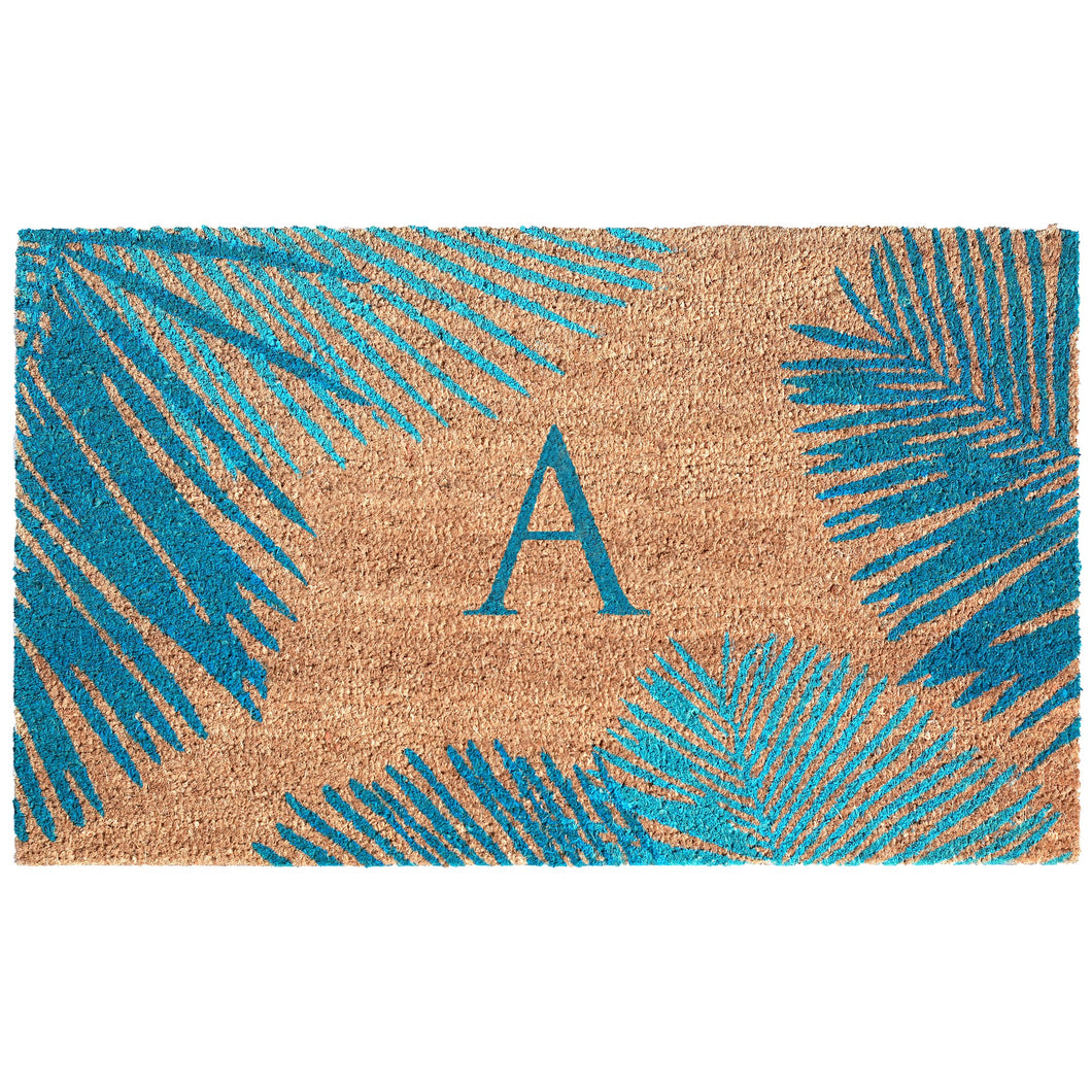 Liora Manne Dwell Vine Outdoor Monogrammed Doormat with Blue Letters