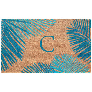 Liora Manne Dwell Vine Outdoor Monogrammed Doormat with Blue Letters