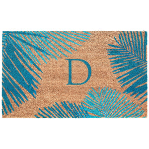 Liora Manne Dwell Vine Outdoor Monogrammed Doormat with Blue Letters