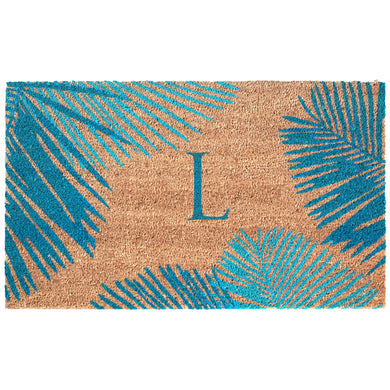 Liora Manne Dwell Palm Border Outdoor Mat Blue L