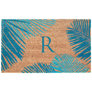 Liora Manne Dwell Vine Outdoor Monogrammed Doormat with Blue Letters