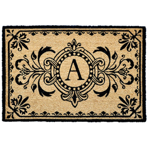 Liora Manne Dwell Vine Outdoor Monogrammed Doormat with Black Letters