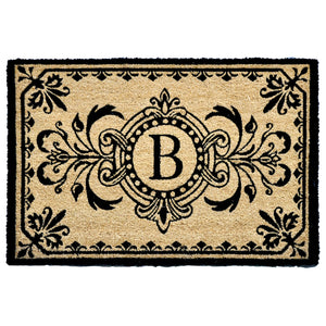 Liora Manne Dwell Vine Outdoor Monogrammed Doormat with Black Letters