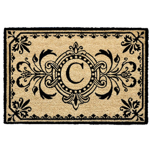 Liora Manne Dwell Vine Outdoor Monogrammed Doormat with Black Letters