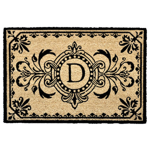 Liora Manne Dwell Vine Outdoor Monogrammed Doormat with Black Letters