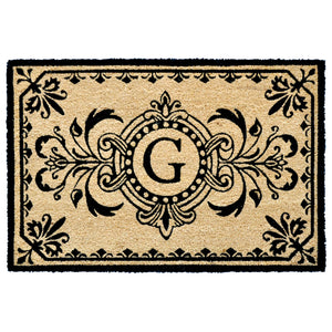 Liora Manne Dwell Vine Outdoor Monogrammed Doormat with Black Letters