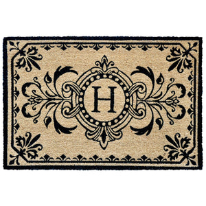 Liora Manne Dwell Vine Outdoor Monogrammed Doormat with Black Letters