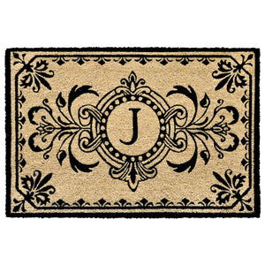 Liora Manne Dwell Vine Outdoor Monogrammed Doormat with Black Letters