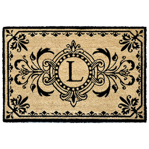 Liora Manne Dwell Vine Outdoor Monogrammed Doormat with Black Letters