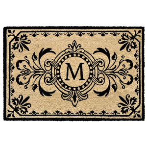 Liora Manne Dwell Vine Outdoor Monogrammed Doormat with Black Letters