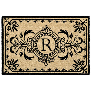 Liora Manne Dwell Vine Outdoor Monogrammed Doormat with Black Letters