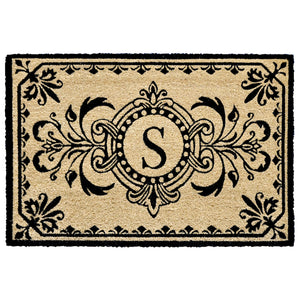 Liora Manne Dwell Vine Outdoor Monogrammed Doormat with Black Letters