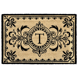 Liora Manne Dwell Vine Outdoor Monogrammed Doormat with Black Letters