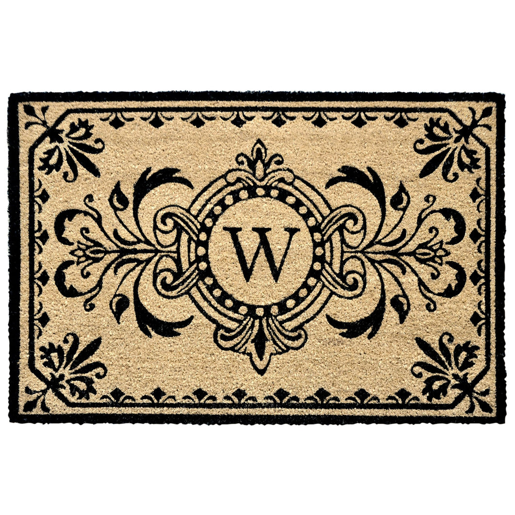 Liora Manne Dwell Vine Outdoor Monogrammed Doormat with Black Letters